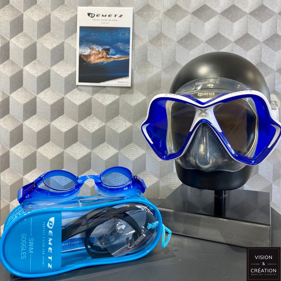 Achat de lunette de natation correctrice de la marque Demetz à La Moutonne  proche Hyères - Optique 3D